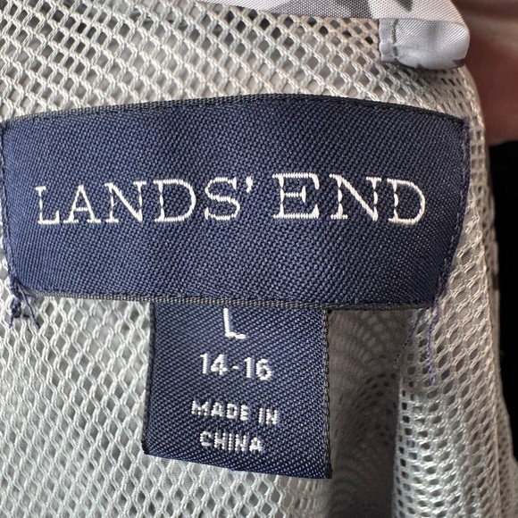 Lands' End Floral Full Zipper Windbreaker Grey - Picture 4 of 12